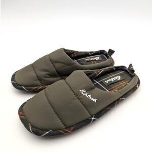 Barbour Scottie Quilted Slide Slipper Women's Olive Green Size US5 EU36